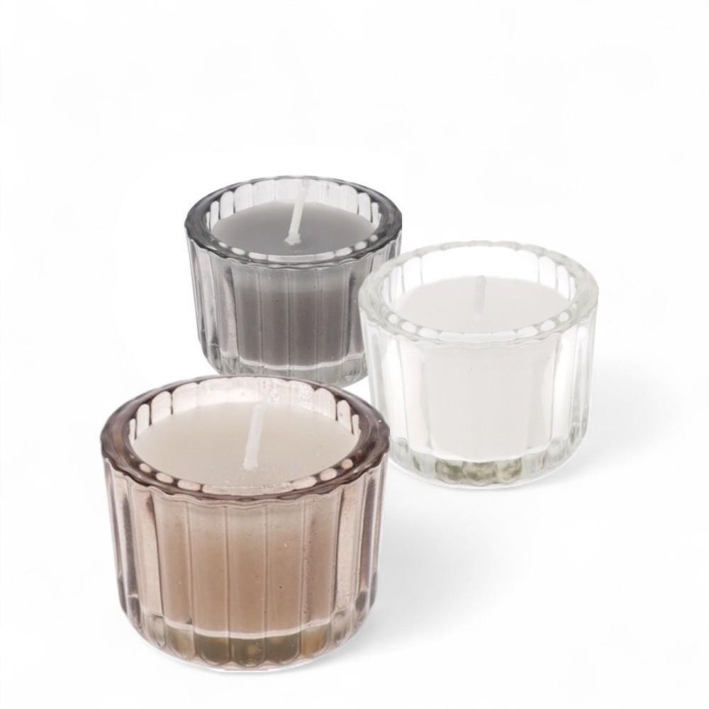 CANDELA IN VETRO 5X3 3ASSORTITI